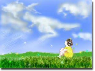 Image of a young girl observing clouds